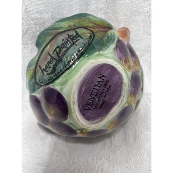 Venetian Grape Handpainted Bowl Handcrafted - Picture 2 of 3